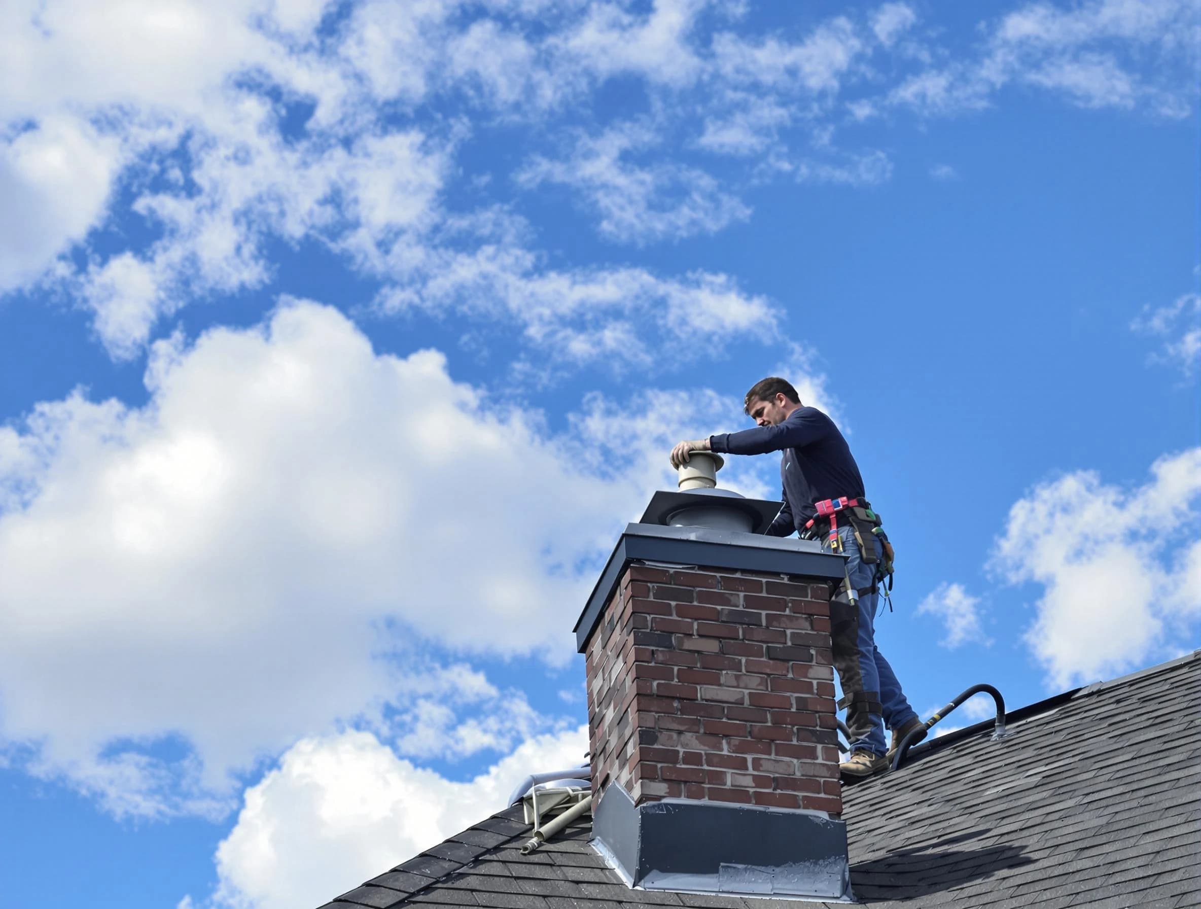 Scott Chimney Sweep installing a sturdy chimney cap in Scott, PA