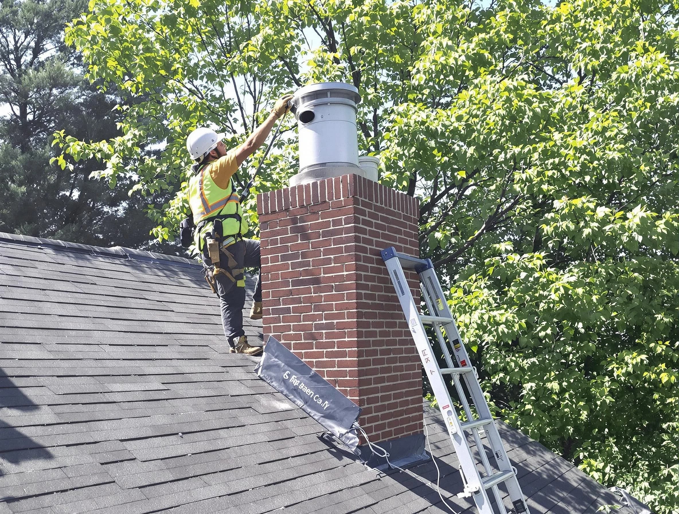Chimney liner inspection by Scott Chimney Sweep in Scott, PA