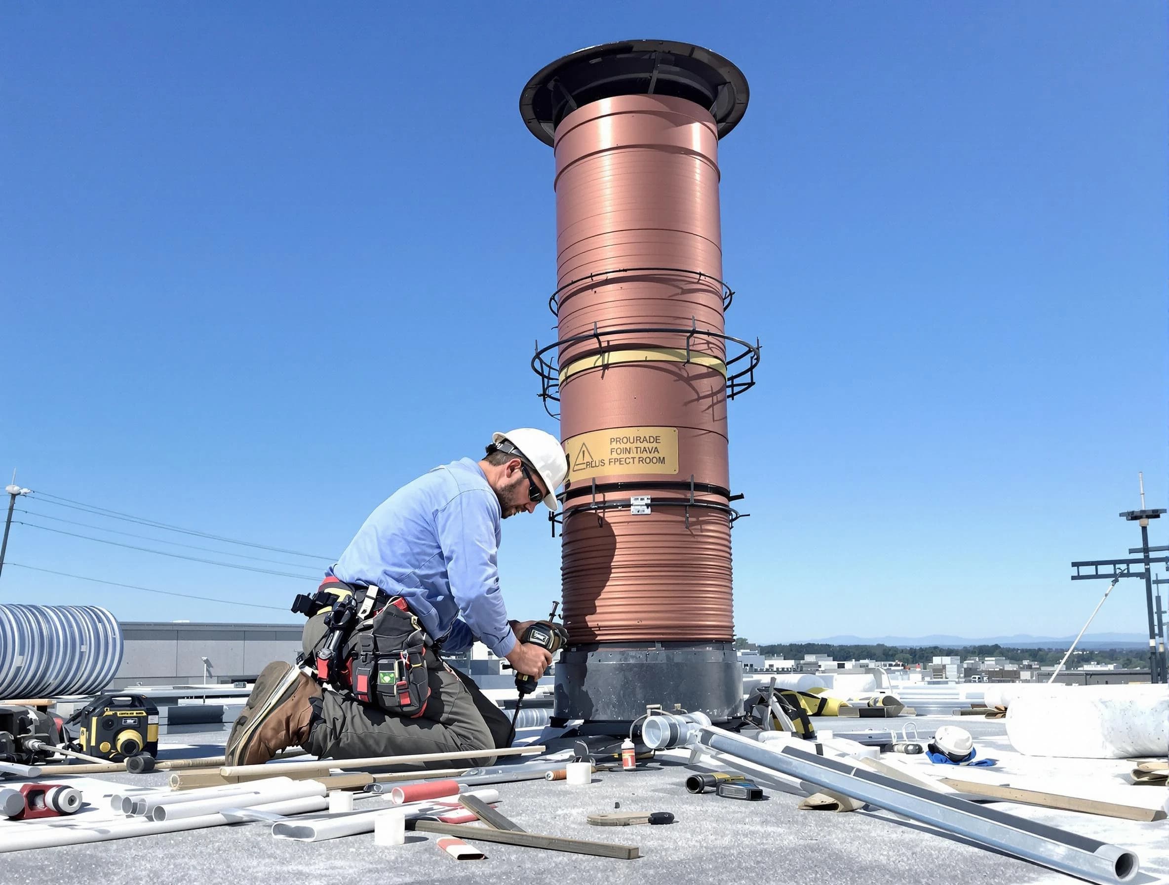 Installed chimney liner by Scott Chimney Sweep in Scott, PA