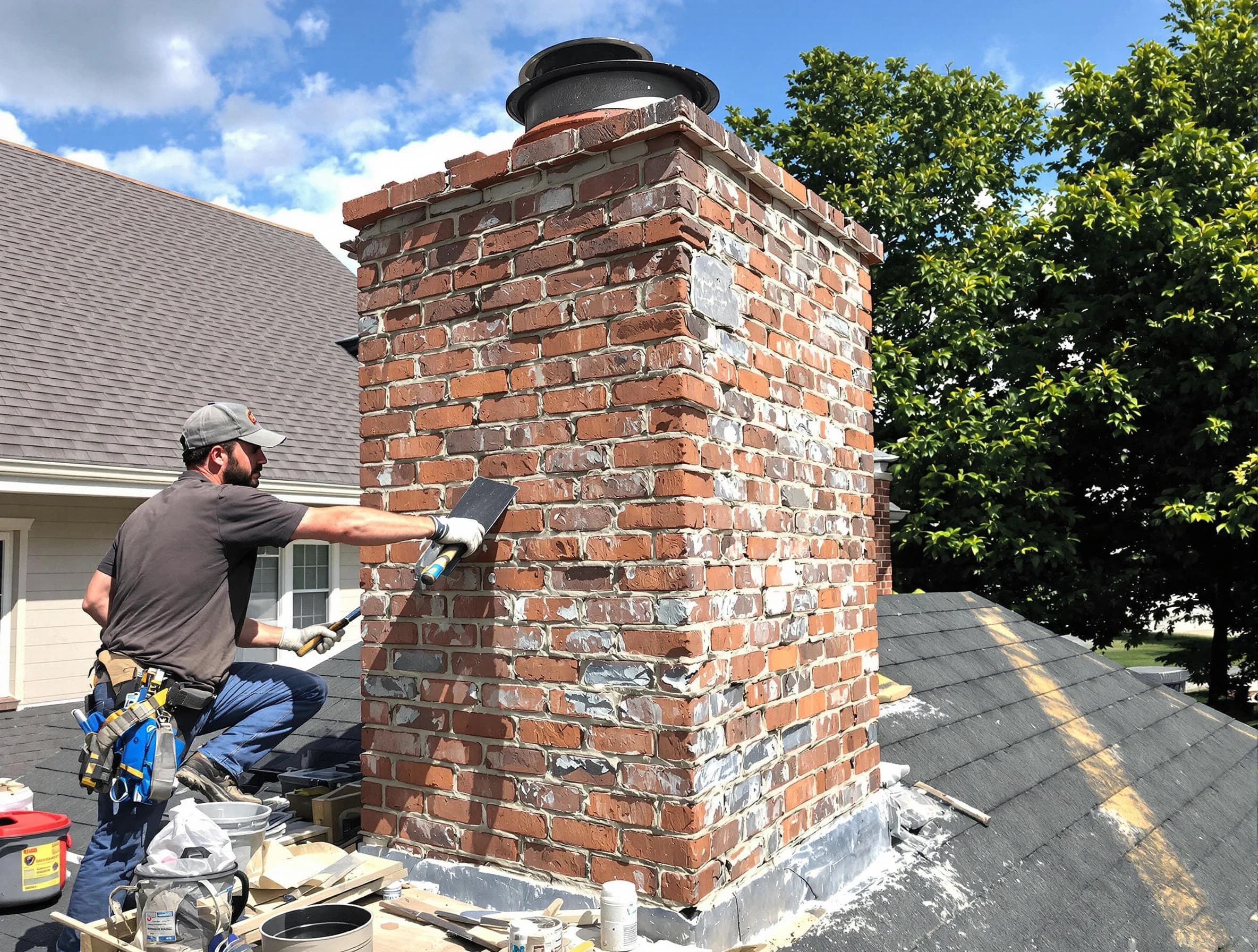 Completed chimney rebuild by Scott Chimney Sweep in Scott, PA