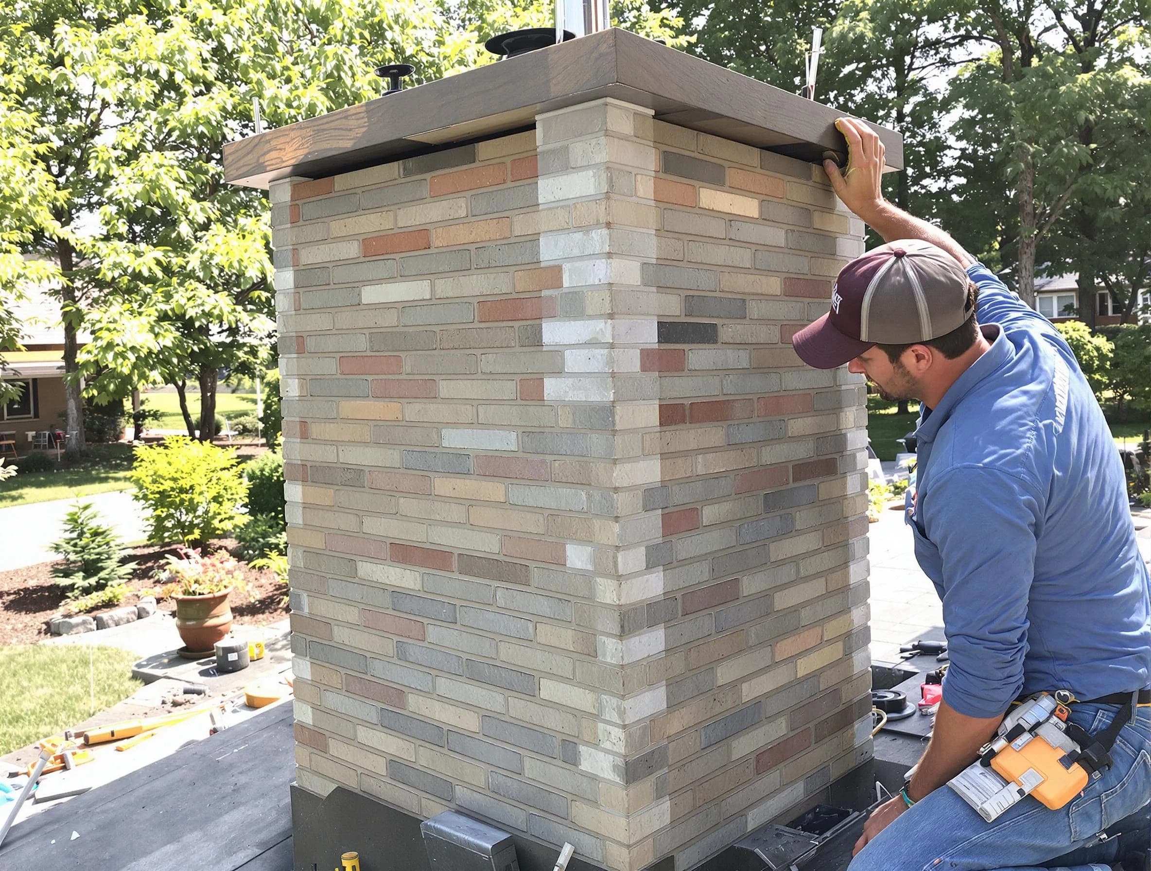 Scott Chimney Sweep completing a modern chimney remodel in Scott, PA