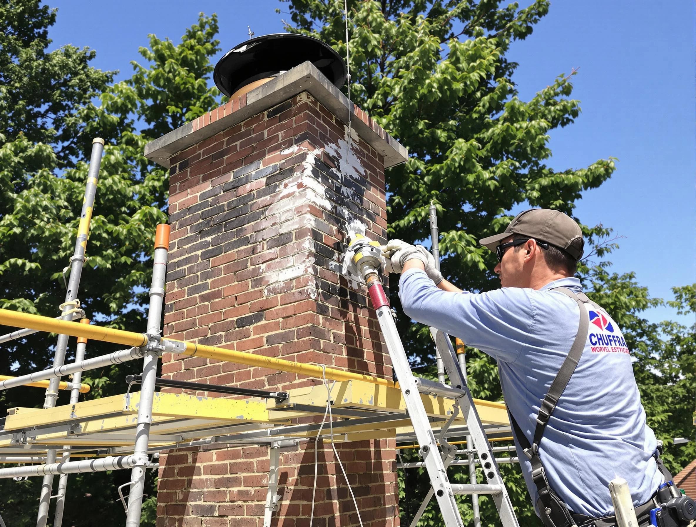 Structural chimney repair by Scott Chimney Sweep in Scott, PA