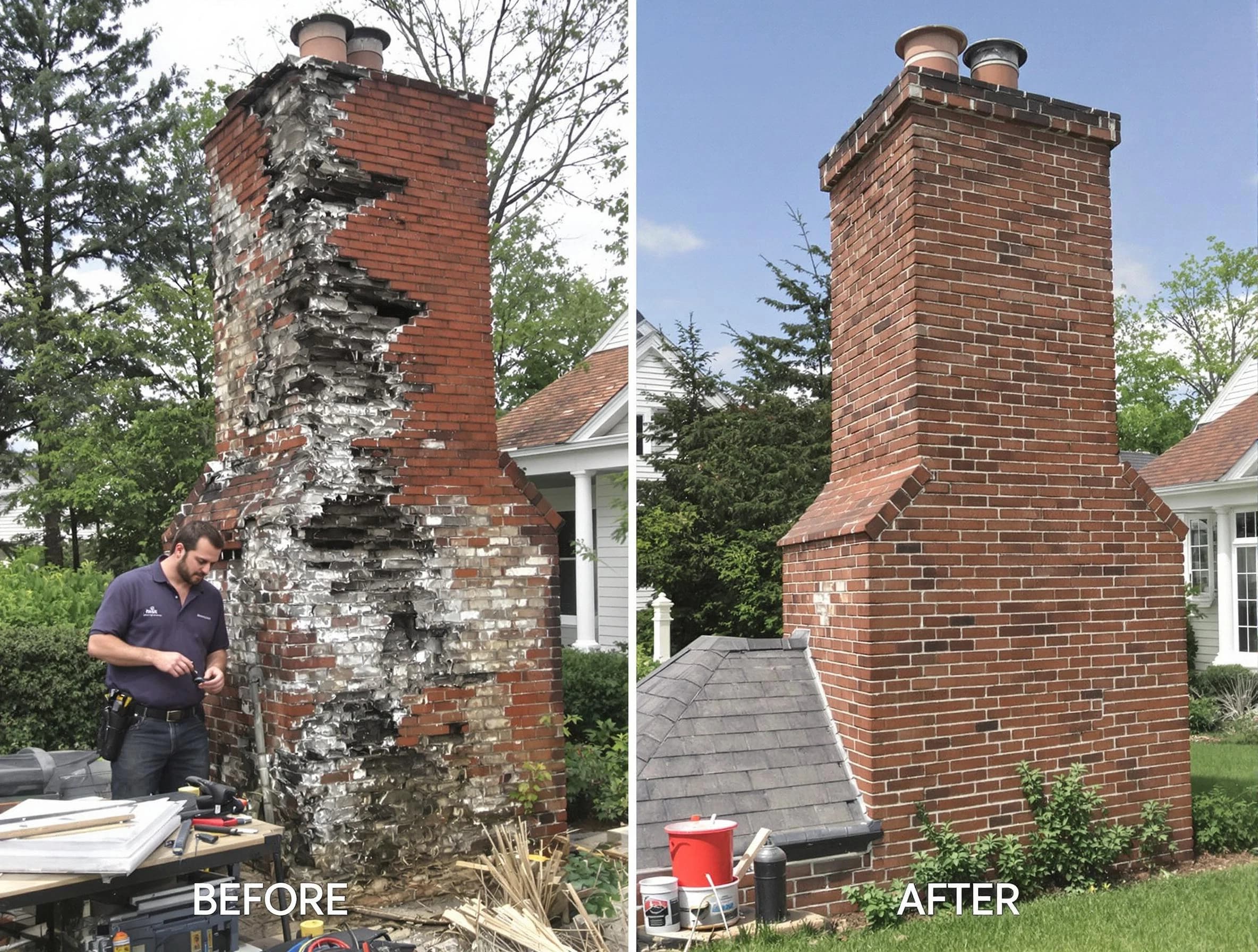 Scott Chimney Sweep performing a full chimney restoration in Scott, PA