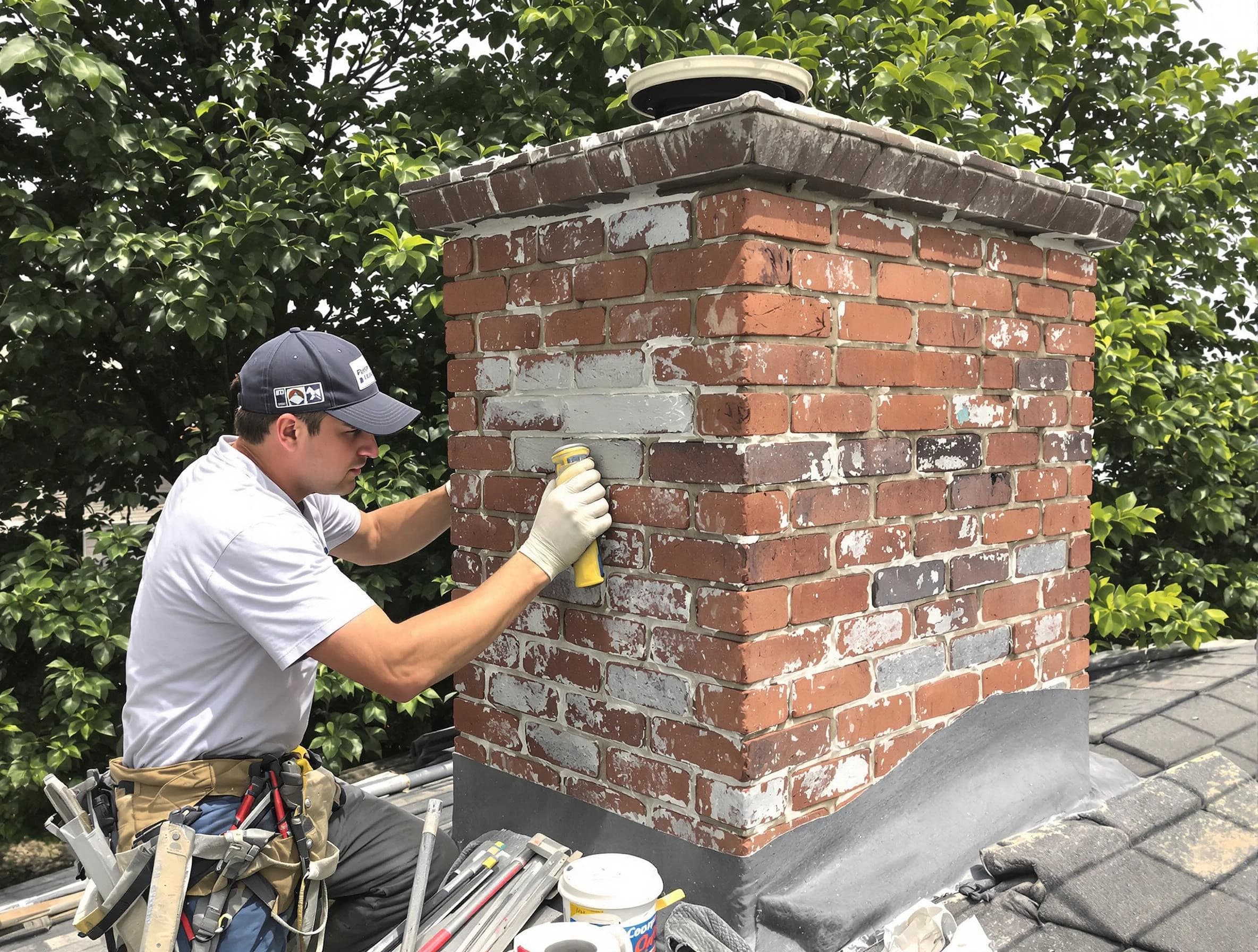 Scott Chimney Sweep restoring an aging chimney in Scott, PA
