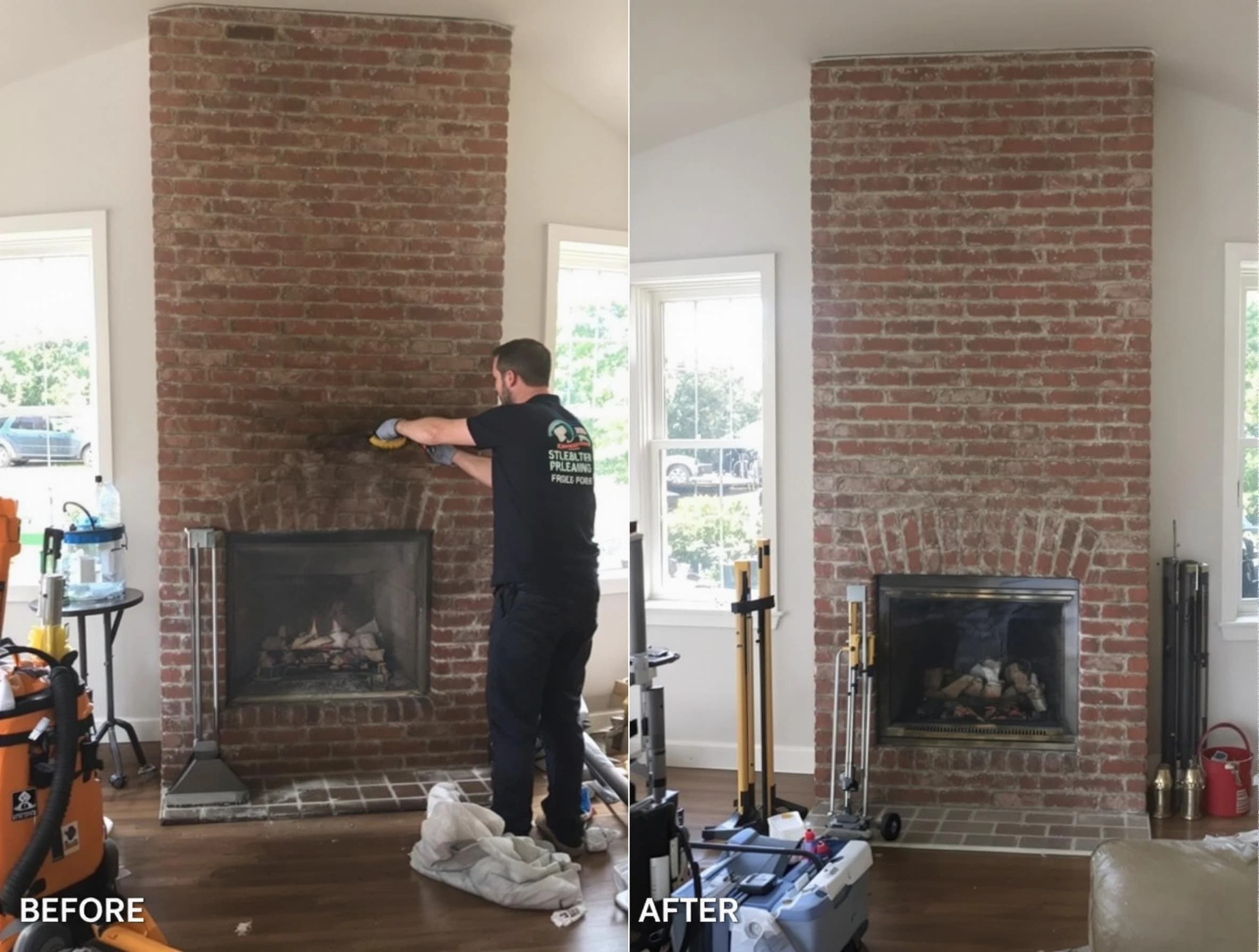 Finished chimney sweeping service by Scott Chimney Sweep in Scott, PA