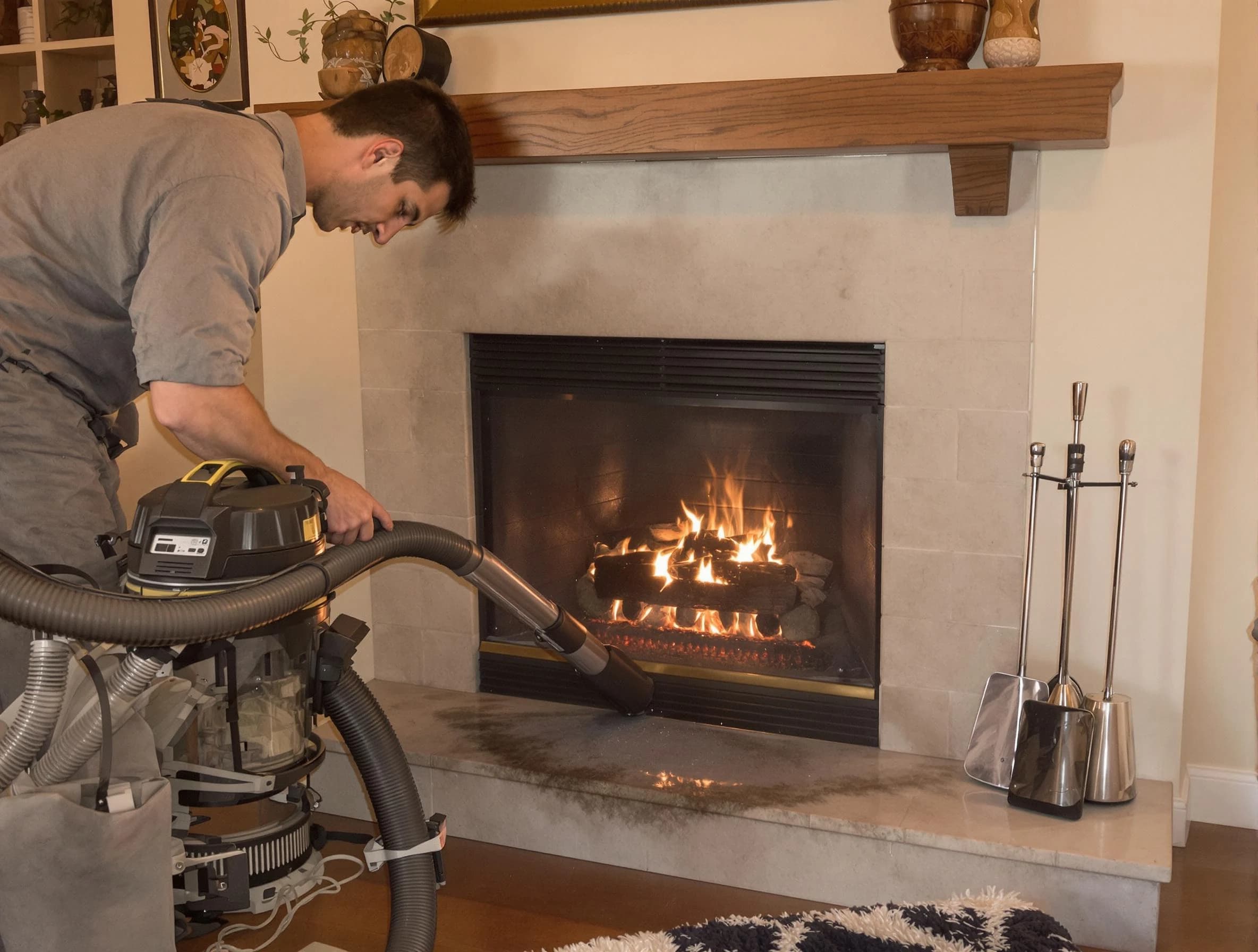 Routine fireplace upkeep by Scott Chimney Sweep in Scott, PA
