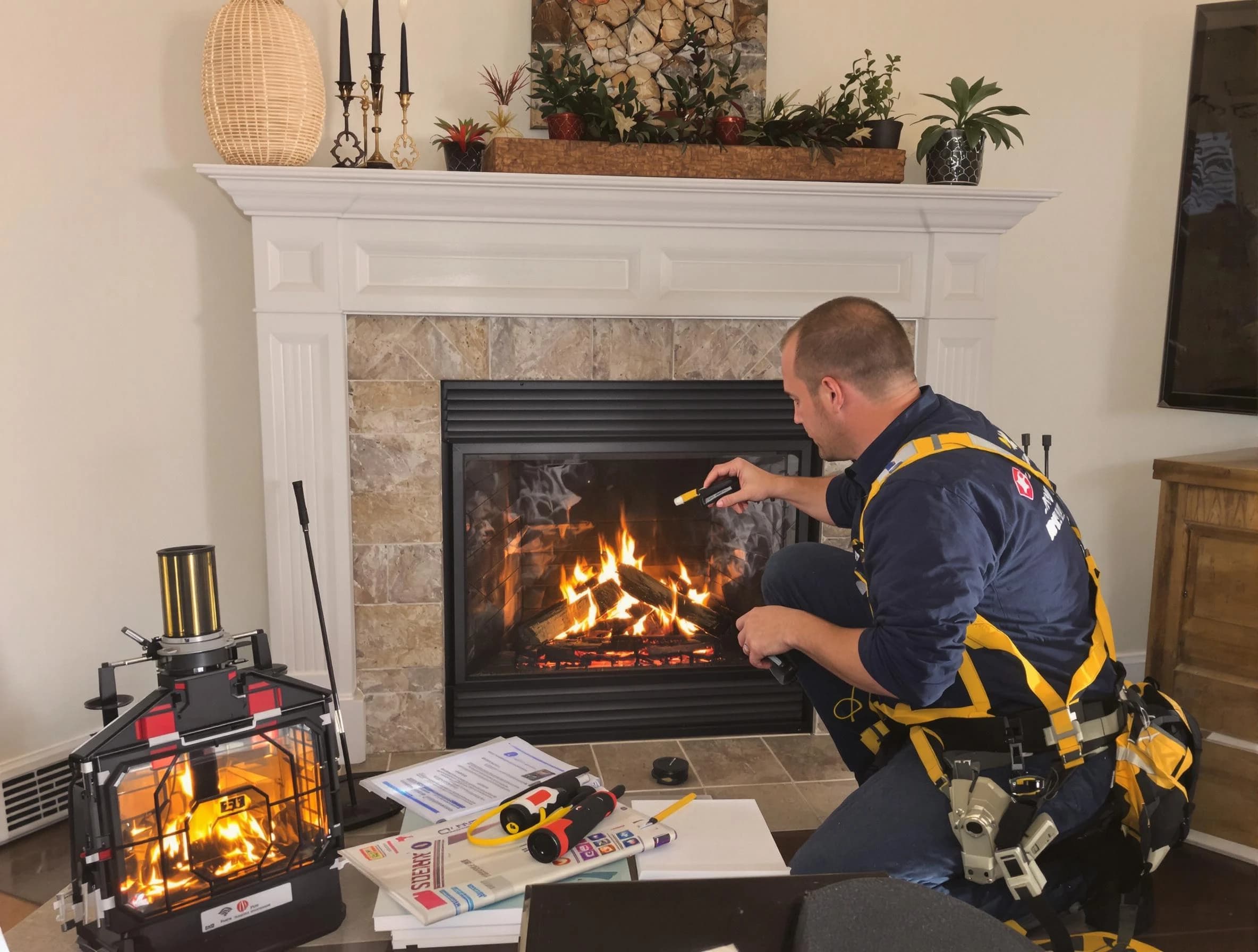 Safety-focused fireplace inspection by Scott Chimney Sweep in Scott, PA