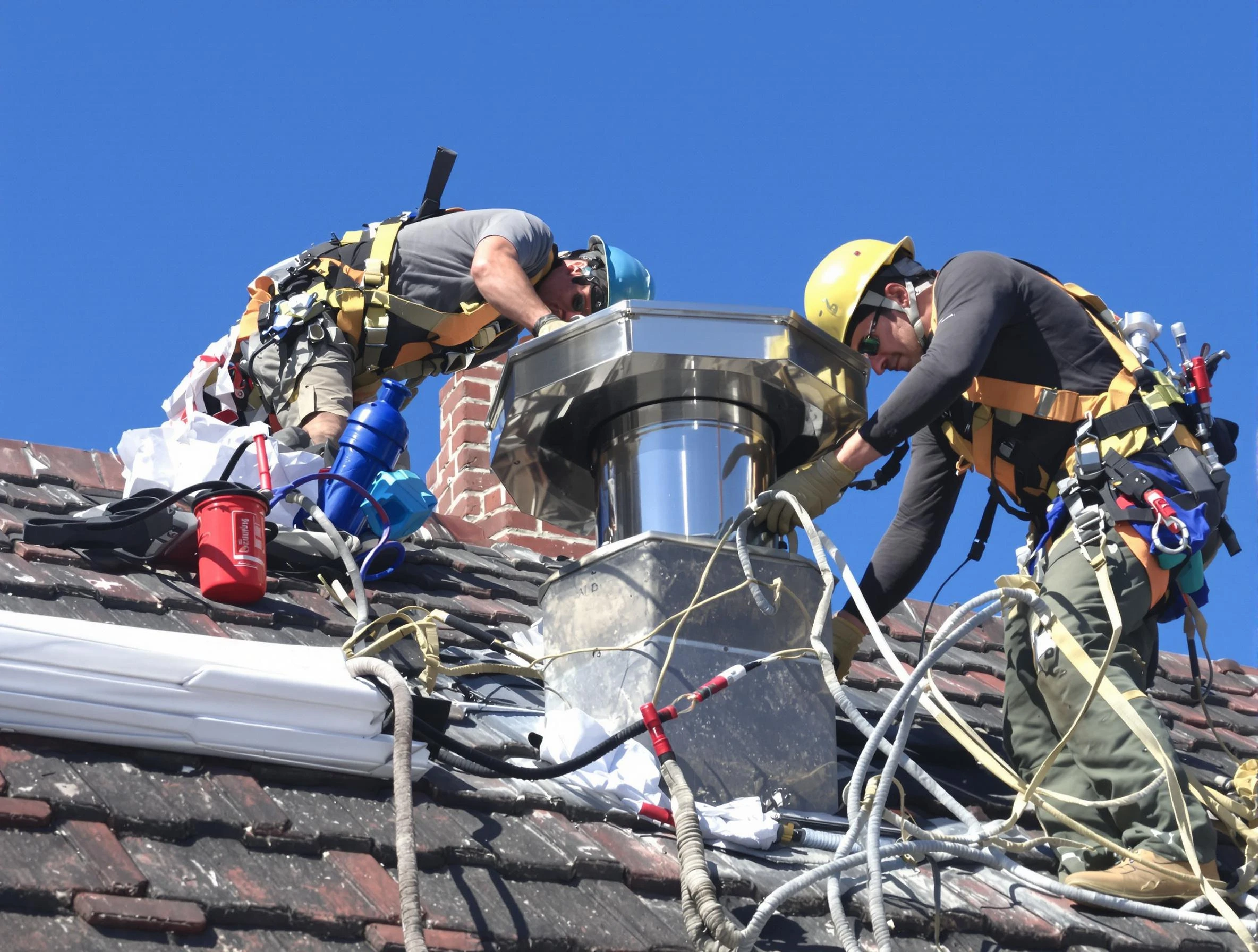 Protective chimney cap installed by Scott Chimney Sweep in Scott, PA