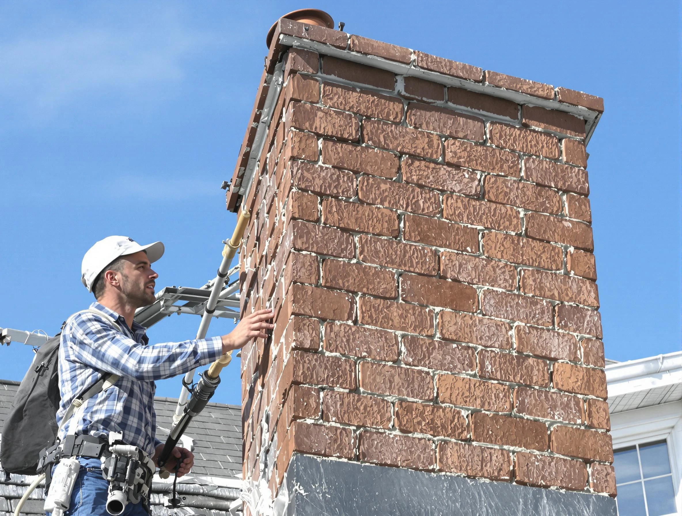 Brickwork for a chimney rebuild by Scott Chimney Sweep in Scott, PA