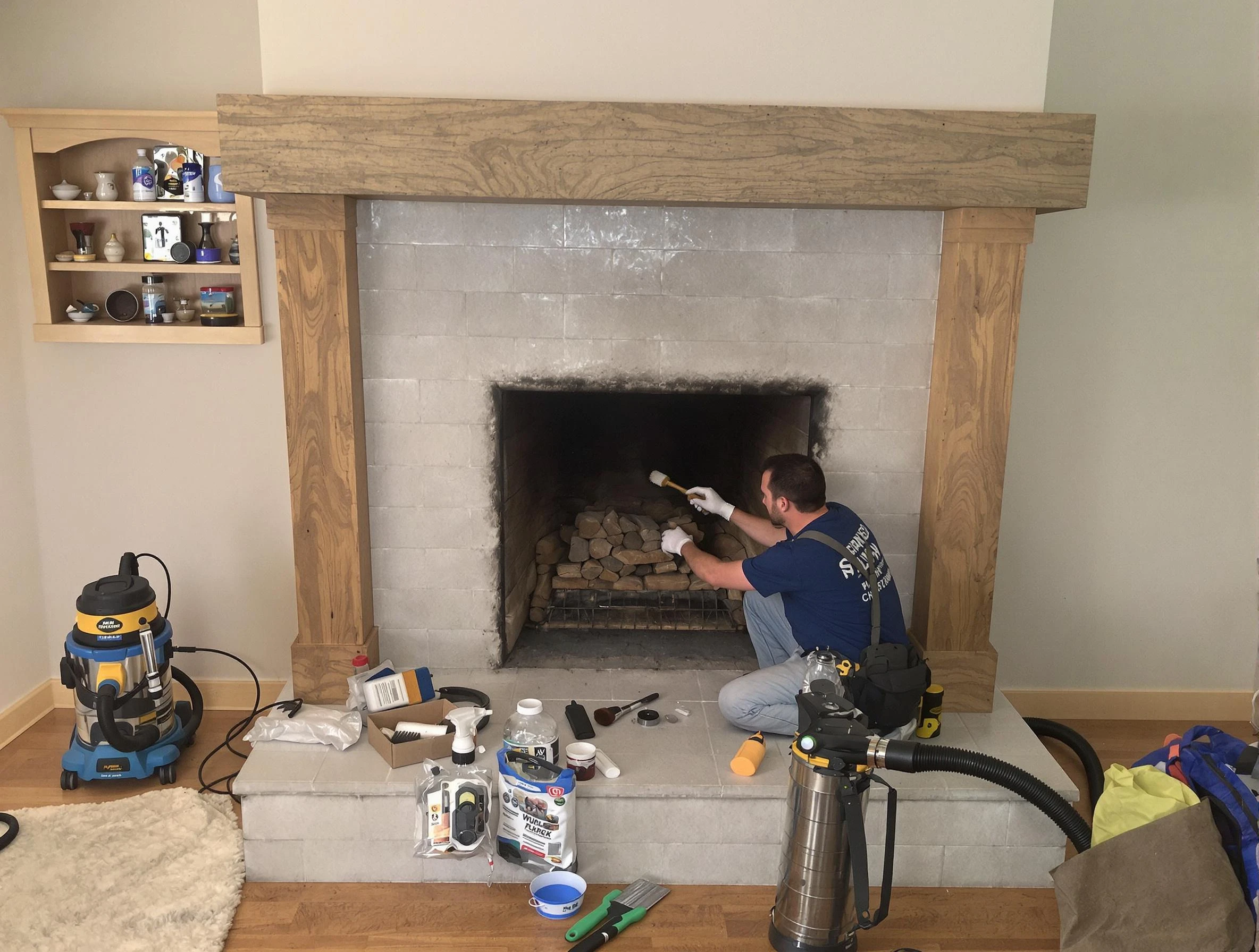 Detailed creosote removal process by Scott Chimney Sweep in Scott, PA
