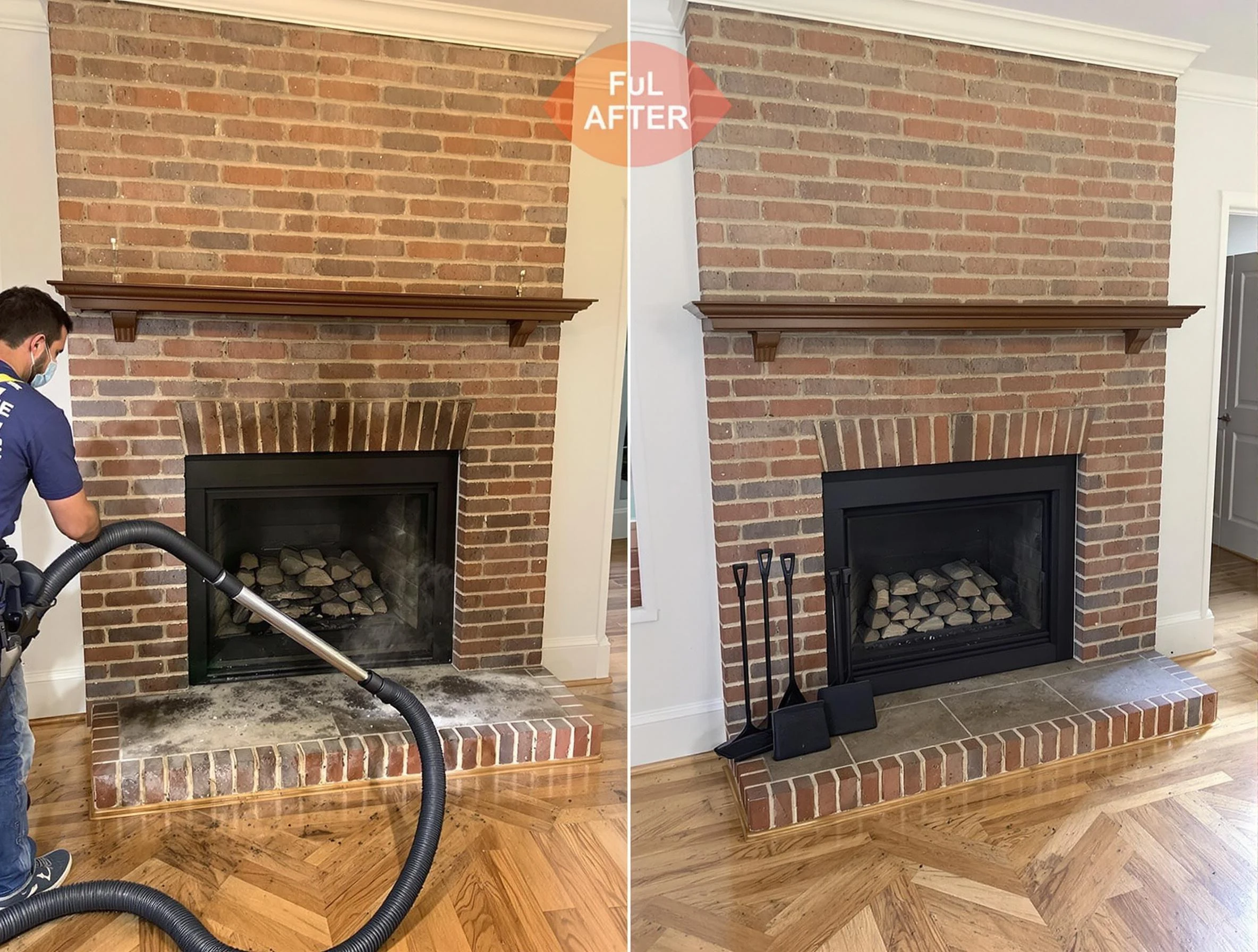 Scott Chimney Sweep carefully sanitizing a fireplace in Scott, PA
