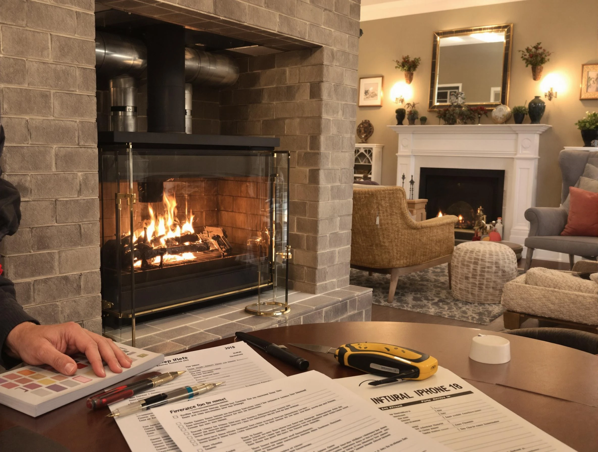 Scott Chimney Sweep verifying fireplace safety measures in Scott, PA