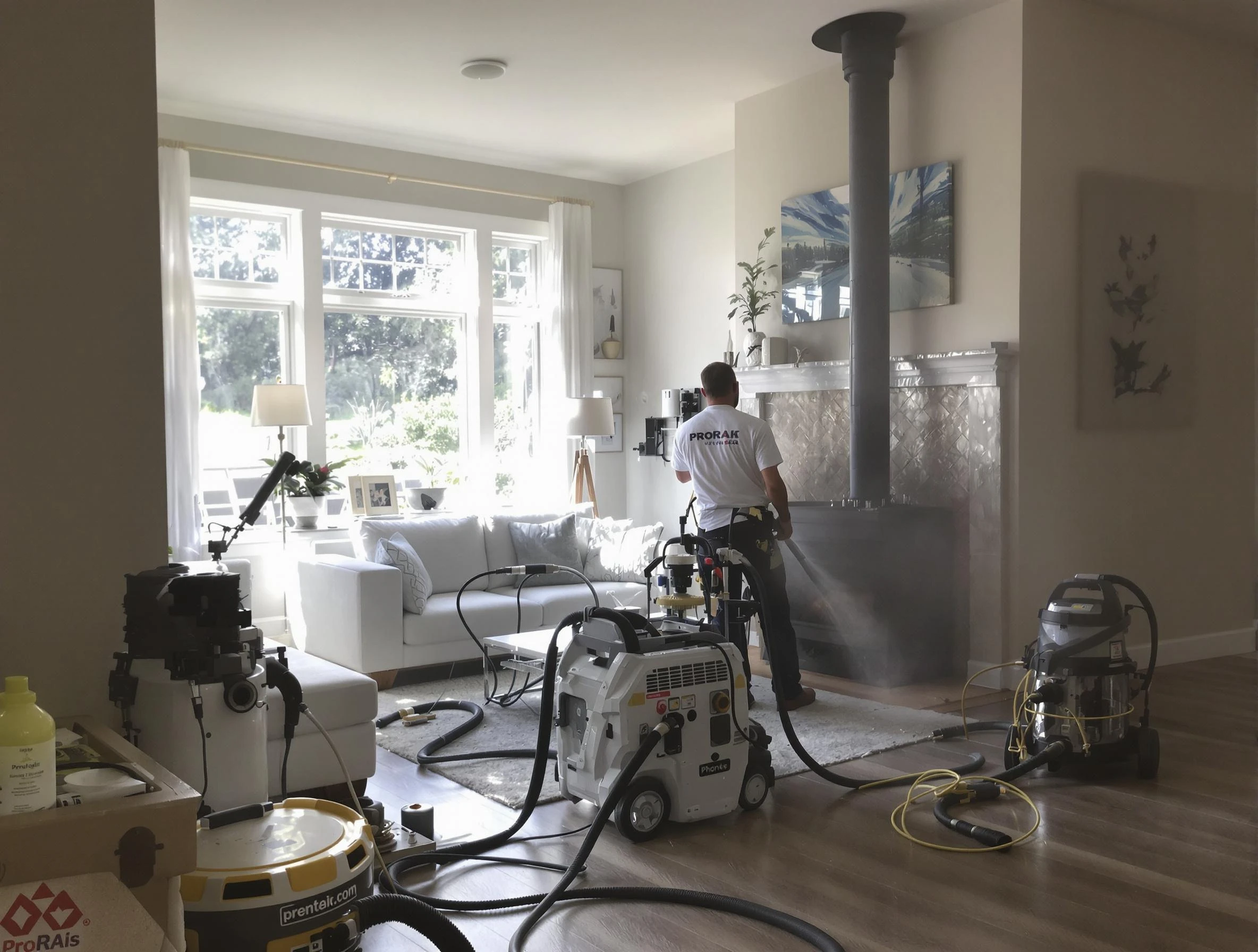 Soot removal service by Scott Chimney Sweep for a fireplace in Scott, PA